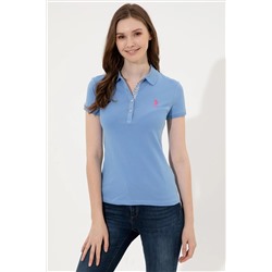 Kadın Koyu Mavi Basic Polo Yaka Tişört