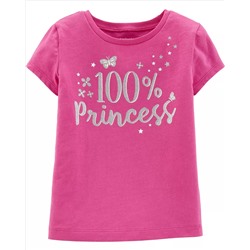 100% Princess Glitter Jersey Tee