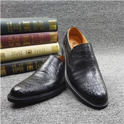 Экспортная мужская обувь - деловые кожаные туфли с круглым носком на мягкой толстой подошве. Рекомендуется выбирать обычный размер кожаной обуви