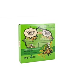 [SHOWER MATE] НАБОР Мыло для лица и тела ОЛИВКИ И ЗЕЛЕНЫЙ ЧАЙ Olive&Green Tea, 4 шт*100 г