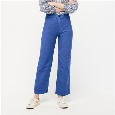 Slim wide-leg pant in washed canvas