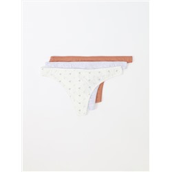 3-PACK OF PRINT COTTON THONGS