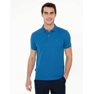 Lacivert Slim Fit Polo Yaka Merserize Tişört