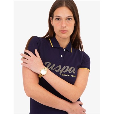 LUREX SCRIPT TIPPED POLO SHIRT