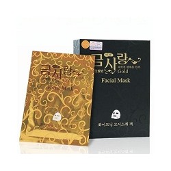 Золотая  маска для лица  питательная, омолаживающая и выравнивающая тон 38грамм, 1 шт /  White bright Gold Tissue Facial mask 38 gr 1 ps