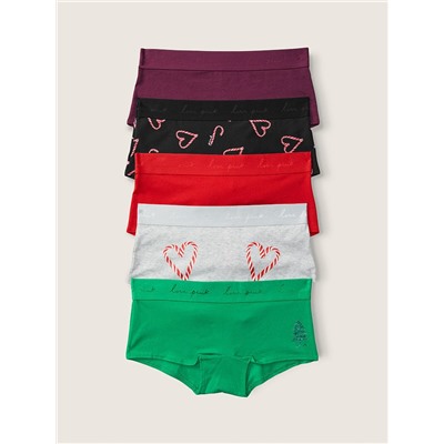 PINK 5-PACK LOGO BOYSHORT UNDERWEAR