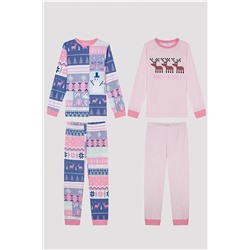 Penti Kız Çocuk Kış Temalı Kahverengi 2li Pijama Takımı PN7PYH4223SK-MIX