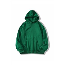 DAXİS Sportwear Company Yeşil Unisex Kapüşonlu Oversize Sweatshirt DAXİS YEŞİL SAKS MAVİ SWEATSHİRT