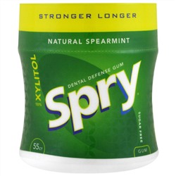 Xlear, Spry, защитная жевательная резинка Stronger Longer, натуральная мята, не содержит сахара, 55 шт.