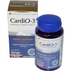Minami Nutrition, CardiO-3, раз в день, со вкусом апельсина, 60 мягких капсул