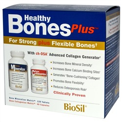 Natural Factors, BioSil, Healthy Bones Plus, Здоровые кости, Программа из двух этапов