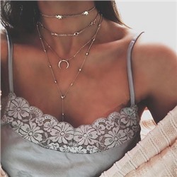 Многослойные ожерелья женские ключицы цепи Европа и США личности дикие модели одежда металлические цепи кулон аксессуары Necklace