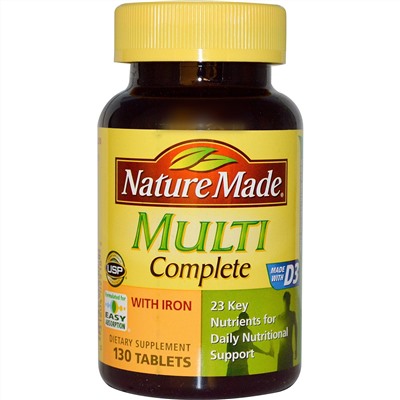 Nature Made, Комплекс с железом, 130 таблеток