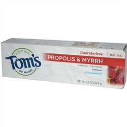 Tom's of Maine, Зубная паста с прополисом и мятой без содержания фторида, гессонит, 5.5 унций (155.9 г)