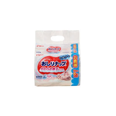 Влажные салфетки для детей PIGEON  пропитаны молочным лосьоном  возраст 0+ мягкая упаковка 80шт*3