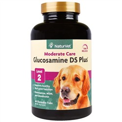 NaturVet, Glucosamine DS Plus, Moderate Care, Level 2 , 60 Chewable Tablets, 6.3 oz (180 g)