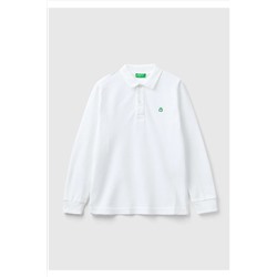 United Colors of BenettonErkek Çocuk Beyaz Logolu Polo T-Shirt
