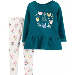 Carter's | Toddler 2-Piece Fleece Peplum Top & Floral Legging Set