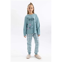 Defacto Kız Çocuk Disney Lilo & Stitch Uzun Kollu Penye Pijama Takımı B1254A8TR432
