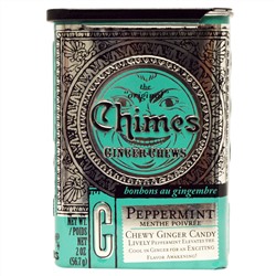 Chimes, Ginger Chews, Peppermint, 2 oz.