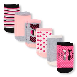 Toddler Girls Cat Midi Socks 6-Pack
