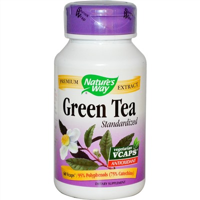 Nature's Way, Нормированный зеленый чай, 60 капсул на растительной основе
