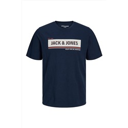 Jack & Jones Jack Jones Adam Tee Ss Crew Neck Fst Erkek Lacivert Tshirt 12232323-04