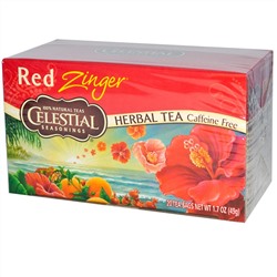 Celestial Seasonings, Травяной чай, без кофеина, Red Zinger, 20 чайных пакетиков, 1,7 унций (49 г)