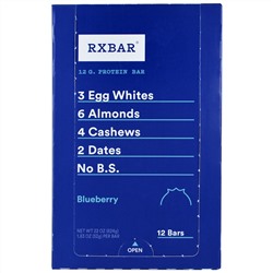 RXBAR, Протеиновые батончики, черника, 12 батончиков, 52 г (1,83 унции) каждый