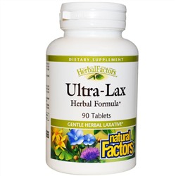 Natural Factors, Ultra-Lax, Травяная Формула 90 таблеток