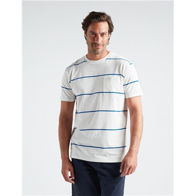 Striped T-shirt, Men, White