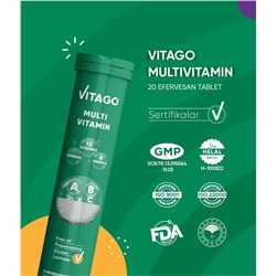 Мультивитамин 20 шипучих таблеток Vitago