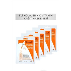 Derminix Kolajen + C Vitamini Kağıt Maske Seti 5 Adet 44291