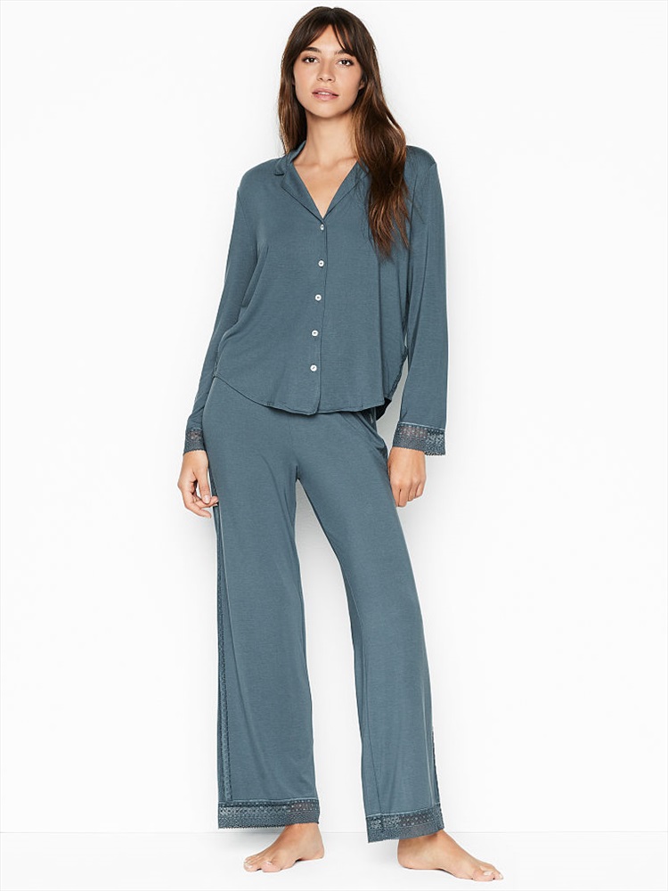 VICTORIA S SECRET Heavenly by Victoria Supersoft Modal Long PJ Set