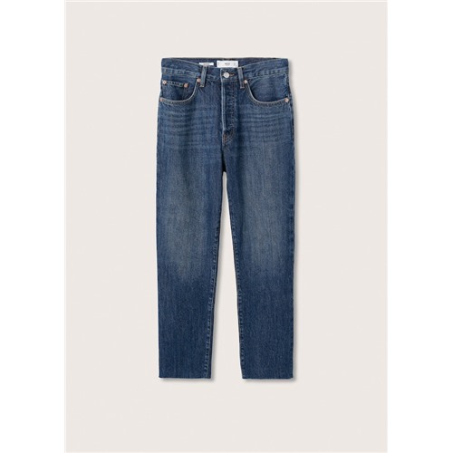 Jeans rectos tiro alto crop размер 42, цвет серый