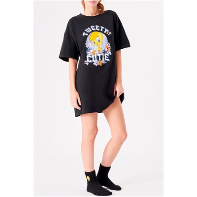Vestido camiseta Piolín Looney Tunes Cutetweetiz - Negro