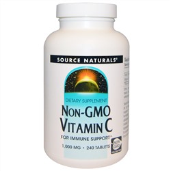 Source Naturals, Витамин С без ГМО, 1,000 мг, 240 таблеток