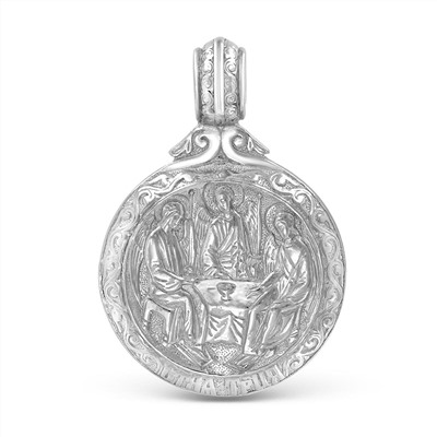 Подвеска-икона из серебра родированная - св.Троица