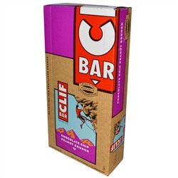 Clif Bar, Энергетический батончик, шоколадная крошка и персик, 12 батончиков, 2,4 унции (68 г) каждый