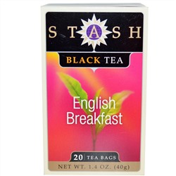 Stash Tea, Черный чай высшего сорта, English Breakfast, 20 чайных пакетиков, 1,4 унции (40 г)