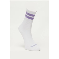 Wrangler Kadın Yüksek Kesim Mor Şeritli Tekli Çorap W231744