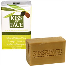 Kiss My Face, Мыло с чистым оливковым маслом, без отдушек, 4 унции (115 г)