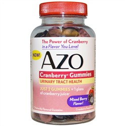 Azo, Клюквенные жевательные конфеты, Смешанный ягодный вкус, 72 штуки