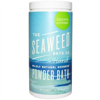Seaweed Bath Co., Дико натурально, порошок для ванны из морских водорослей, эвкалипт и мята перечная, 476 г (16,8 унций)