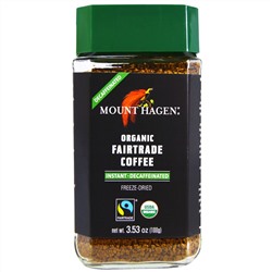 Mount Hagen, Organic-Café, без кофеина, вымороженный растворимый кофе, 3.53 унций (100 г)