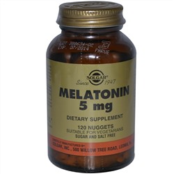 Solgar, Мелатонин, 5 мг, 120 таблеток