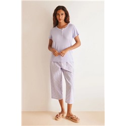 Pijama 100% algodón Capri lila