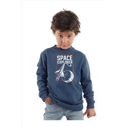 Denokids, Uzay Kaşifi Erkek Çocuk İndigo Sweatshirt