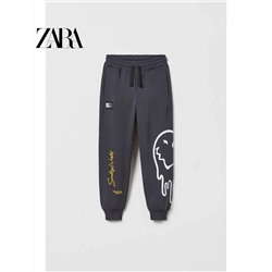 Z*ra  официальный сайт, коллекция 2023 распродажа спортивные брюки  для мальчиков от 6 до 12 лет, модный принт