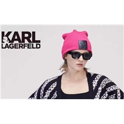 Теплая шерстяная шапка крупной вязки Karl Lagerfel*d 😎